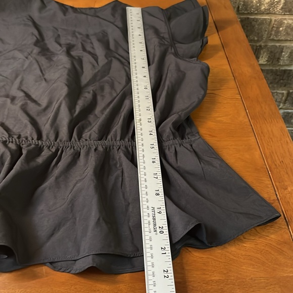 Milk & Honey Faux Wrap Black Ruffle Sleeve and Eyelet Blouse XL - Picture 8 of 8